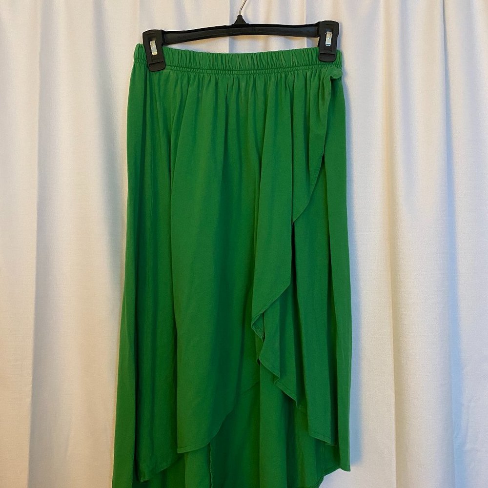 Green Slit Skirt by Bobi